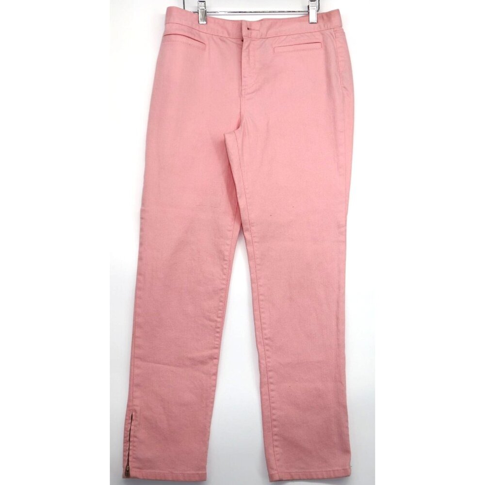 Y2K Ralph Lauren Womens Pink Cotton Stretch Pants Flat Front Size 6 Barbiecore